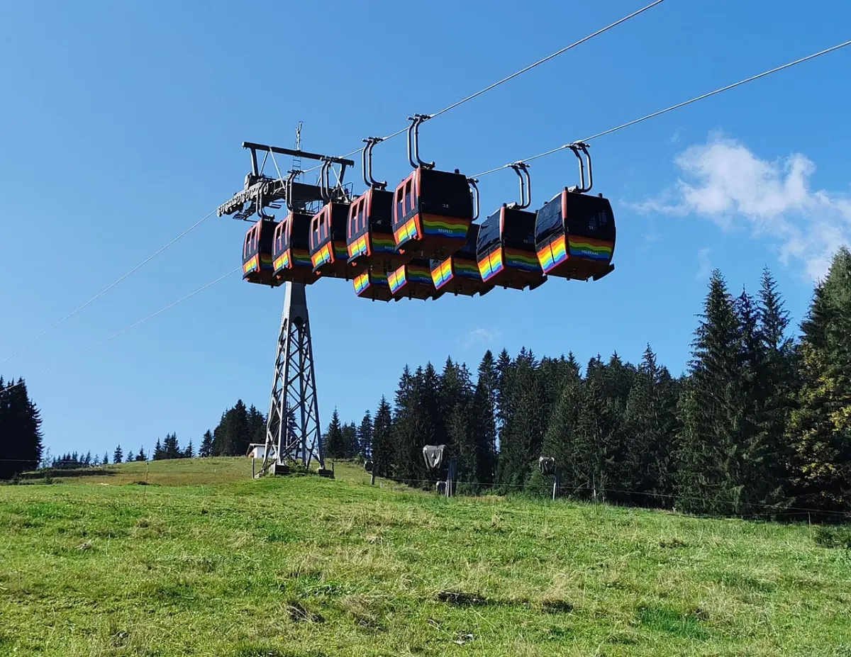 Gondeln der Streubödenbahn in Fieberbrunn